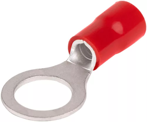 Tracon PSZ10-12 szigetelt szemes saru, 10mm2, M12, (d1=4,5mm, d2=13mm), piros, ónozott elektrolitréz