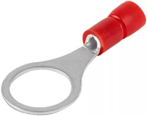 Tracon PSZ10 szigetelt szemes saru, 1,5mm2, M10, (d1=1,7mm, d2=10,5mm), piros, ónozott elektrolitréz