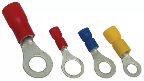 Tracon PSZ35-6 szigetelt szemes saru, 35mm2, M6, (d1=9,4mm, d2=6,4mm), piros, ónozott elektrolitréz