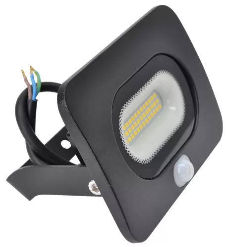 Tracon RSMDLM20 LED-es, SMD fényvető, mozgásérzékelővel, 20 W teljesítménnyel, fekete színben, 4000K színhőmérséklettel, IP65-ös védelemmel, 1500 lm fényerővel