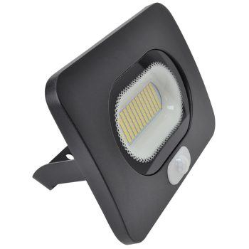   Tracon RSMDLM50 LED-es, SMD fényvető, mozgásérzékelővel, 50 W teljesítménnyel, fekete színben, 4000K színhőmérséklettel, IP65-ös védelemmel, 3750 lm fényerővel