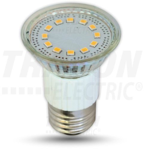 Tracon, SMD-E27-12-WW, LED-es fényforrás, ( 12 LEDES spot ), 3W-os teljesítményű, E27 foglalattal, 3000K-es színhőmérsékletü, SMD LED ( 210 lm ) Tracon ( SMD-E27-12-WW )