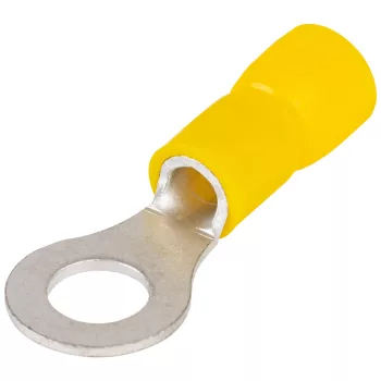   Tracon SSZ6 szigetelt szemes saru, 6mm2, M6, (d1=3,4mm, d2=6,4mm), sárga, ónozott elektrolitréz