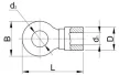 Tracon SZ16-8 szigeteletlen szemes saru, 16mm2, M8, (d1=5,8mm, d2=8,4mm), ónozott elektrolitréz