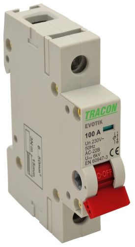 Tracon TIK1-100 moduláris leválasztó kapcsoló, 1P 100A