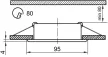 Tracon, TLC-6MR, beépíthető hidegtükrös matt réz spot lámpatest, MR16-es foglalattal, 30°-ban állítható, (MAX 50W) D=97mm (Tracon TLC-6MR)