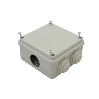   Tracon, TQBY10105, műanyag falon kivüli kötődoboz 100x100x50 lépcsős gumi átvezétővel IP54 világosszürke (Tracon TQBY10105)