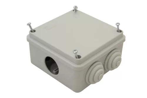 Tracon, TQBY10105, műanyag falon kivüli kötődoboz 100x100x50 lépcsős gumi átvezétővel IP54 világosszürke (Tracon TQBY10105)