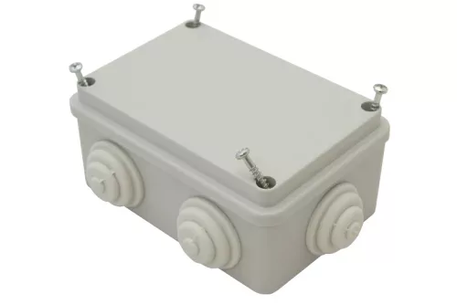 Tracon, TQBY8125, műanyag falon kivüli kötődoboz 120x80x50 lépcsős gumi átvezétővel IP44 világosszürke (Tracon TQBY8125)