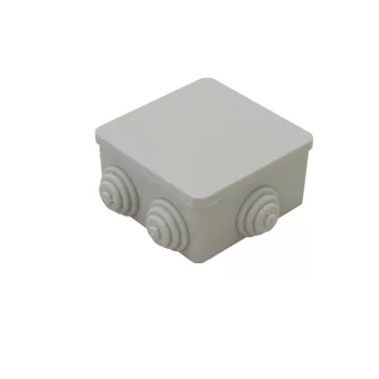   Tracon, TQBY884, műanyag falon kivüli kötődoboz 80x80x40 lépcsős gumi átvezétővel IP44 világosszürke (Tracon TQBY884)