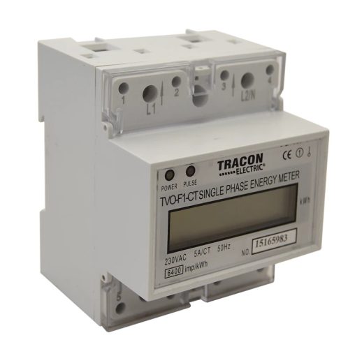 Tracon TVO-F1-CT digitális fogyasztásmérő 1 fázis áramváltós, 4 modul