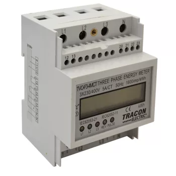   Tracon TVO-F3-4MCT digitális fogyasztásmérő 3 fázis áramváltós , 4 modul