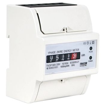   Tracon TVOF1M4 elektromechanikus fogyasztásmérő 1 fázis 10(100)A, 4,5 modul
