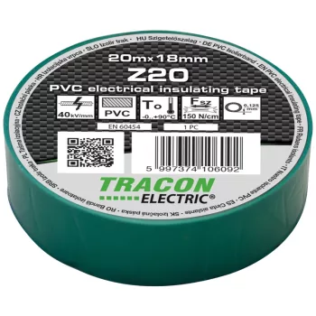 Tracon Z20 PVC szigetelőszalag zöld 20m 18mm