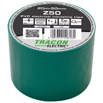 Tracon Z50 PVC szigetelőszalag zöld 20m 50mm