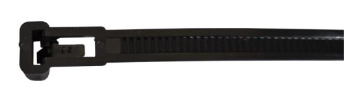 Tracon 181-NY, Nyitható kábelkötegelő, fekete 200×7.6mm, D=10-50mm, PA 6.6