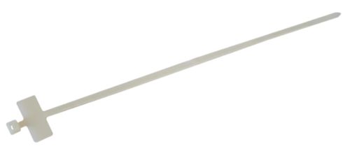 Tracon 200J, Jelzőcímkés kábelkötegelő, natúr 210×2,5mm, D=5-45mm, PA6.6, (a×b=15×30mm)