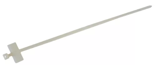 Tracon 200J Jelzőcímkés kábelkötegelő, natúr, 210×2,5mm, D=5-45mm, PA6.6, (a×b=15×30mm)