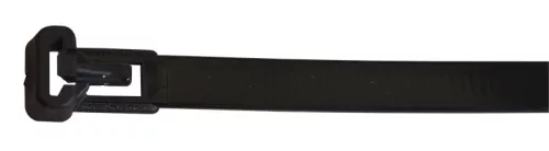 Tracon 261-NY Nyitható kábelkötegelő, fekete, 250×7.6mm, D=10-65mm, PA 6.6