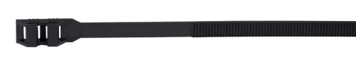 Tracon 360-12, PA12 kábelkötegelő, UV-álló, fekete 350×9mm, D=25-93mm, PA12