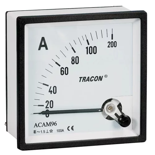 Tracon ACAM72-50, Analóg váltakozó áramú ampermérő közvetlen méréshez 72×72mm, 50A AC