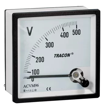   Tracon ACVM48-120, Analóg váltakozó áramú voltmérő 48×48mm, 120V AC