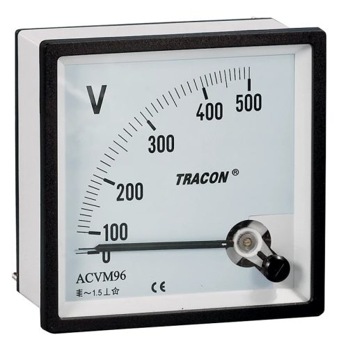 Tracon ACVM48-600, Analóg váltakozó áramú voltmérő 48×48mm, 600V AC