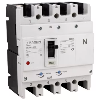   Tracon AKMN2-250 Kompakt megszakító 4P,250A,Ir=(0,8-1,0)In,400/415V, 50/60Hz, Icu=36kA, Ics=25kA