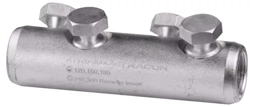 Tracon AT120-300CS szakadófejes csavaros alumínium toldóhüvely 120-300 mm² (2+2)×M22