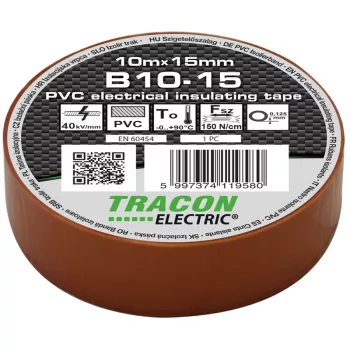 Tracon B10-15 PVC szigetelőszalag barna 10m 15mm