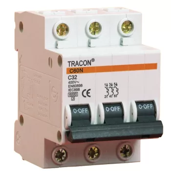   Tracon B60-40-3, Kismegszakító, 3 pólus, B karakterisztika 40A, 6kA