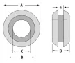 Tracon BV1108, Kábelbevezető, nyitott, gumi B=11mm, C=7,8mm