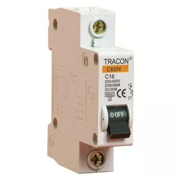   Tracon C60-13-1, Kismegszakító, 1 pólus, C karakterisztika 13A, 6kA