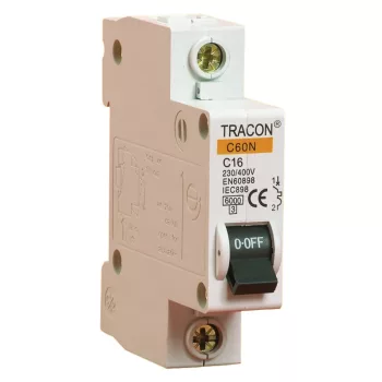   Tracon C60-32-1, Kismegszakító, 1 pólus, C karakterisztika 32A, 6kA