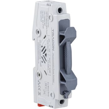   Tracon CFBHPV1P32 Szakaszolókapcsoló-biztosító hengeres bizt.hoz, PV 32A, 10×85, Un=1500VDC, DC-PV0, 20 kA, IP20, 1P