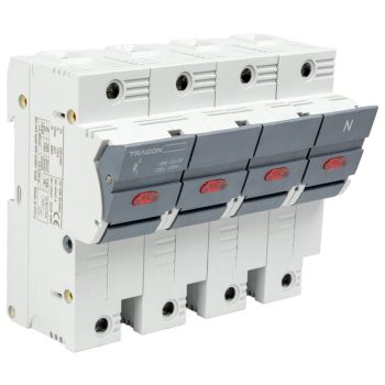   Tracon CFBL3P+N100 Szakaszolókapcsoló-biztosító hengeres bizt.hoz, maszkolható 100A, 22x58mm, Un=400V/690V, 3P+N right, LED