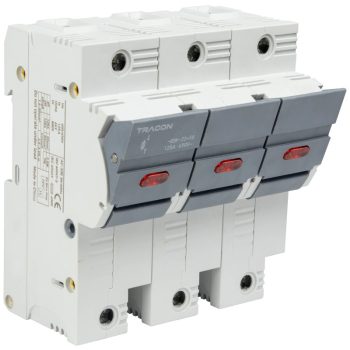   Tracon CFBL3P100 Szakaszolókapcsoló-biztosító hengeres bizt.hoz, maszkolható 100A, 22x58mm, Un=400V/690V, 3P, LED