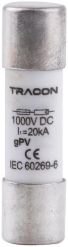 Tracon CFPV-10X38-10 Hengeres biztosító PV gPV, 10A,1000VDC,35kA,10x38