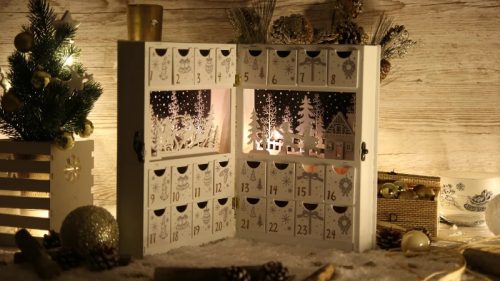 Tracon CHRACB6WW LED karácsonyi adventi kalendárium, elemes Timer 6+18h, 6LED, meleg fehér ( 3000K ) színhőmérséklettel, 2xAAA ( CHRACB6WW )