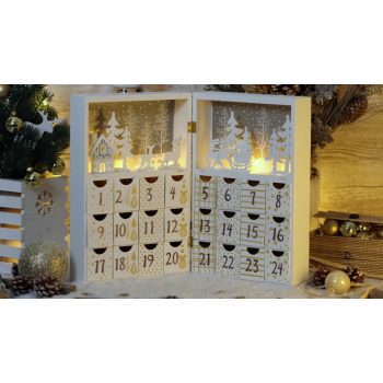   Tracon CHRACB8WW LED karácsonyi adventi kalendárium, elemes Timer 6+18h, 8LED, meleg fehér ( 3000K ) színhőmérséklettel, 2xAAA ( CHRACB8WW )