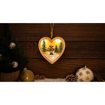   Tracon CHRHH3WW LED karácsonyi ablakdísz,szarvas,szív,elemes (X24010), Timer 6+18h, 3LED, 3000K, 2xAAA