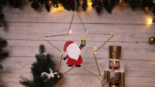 Tracon CHRHS10WW LED karácsonyi ablakdísz,télapó,csillag,elemes Timer 6+18h,10LED, 3000K, 2xAA ( CHRHS10WW )