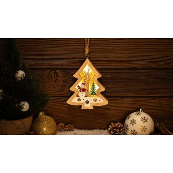   Tracon CHRHT3WW LED karácsonyi ablakdísz,hóember,fenyő,elemes (X24013), Timer 6+18h, 3LED, 3000K, 2xAAA