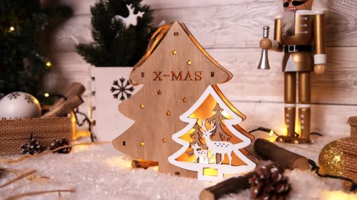 Tracon CHRHT7WW LED karácsonyi fenyőfa,fa,elemes Timer 6+18h, 7LED, 3000K, 2xAAA ( CHRHT7WW )