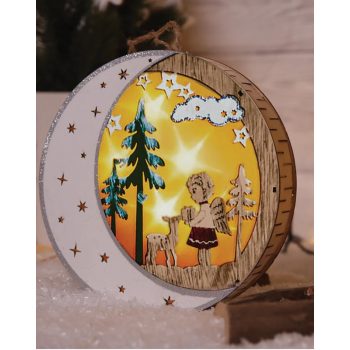   Tracon CHRHWA6WW LED karácsonyi hold,angyal,fa,elemes Timer 6+18h,6LED, 3000K, 2xAAA ( CHRHWA6WW )