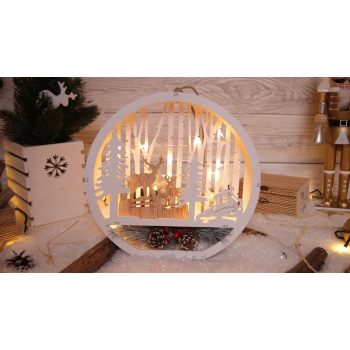   Tracon CHRHWR15WW LED karácsonyi dísz,fa, rénszarvas, elemes Timer 6+18h,15LED, 3000K, 2xAAA ( CHRHWR15WW )