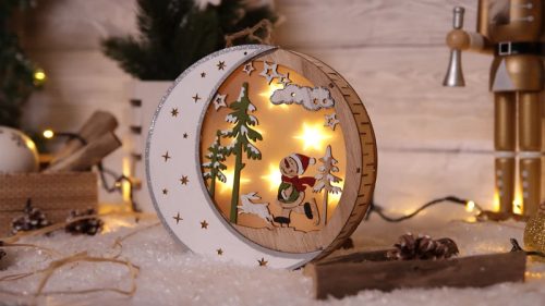 Tracon CHRHWS6WW LED karácsonyi hold,hóember,fa,elemes Timer 6+18h,6LED, 3000K, 2xAAA ( CHRHWS6WW )