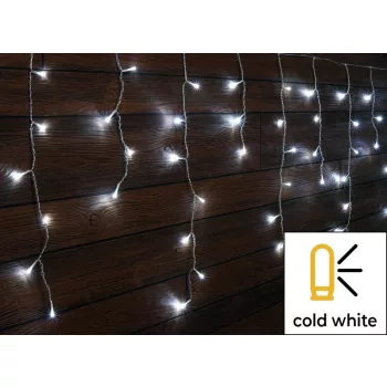   Tracon CHRIOB5CW Karácsonyi jégcsap fényfüggöny, kültéri/beltéri 230VAC, 5+5M, 125LED, 3,6W, hideg fehér ( 12000-13000K ) színhőmérséklettel, IP44 ( CHRIOB5CW )
