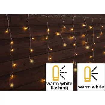   Tracon CHRIOSW10WW Karácsonyi sziporkázó jégcsap fényfüggöny, kültéri/beltéri 230VAC, 5+10M, 250LED, 6W, meleg fehér ( 2600-2700K ) színhőmérséklettel, IP44 ( CHRIOSW10WW )