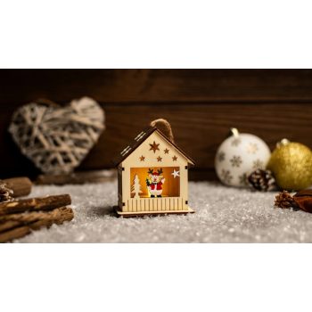   Tracon CHRKRD1WW LED karácsonyi ablakdísz, ház,rénszarvas, elemes (X24025), Timer 6+18h, 1LED, 3000K, 1xCR2032